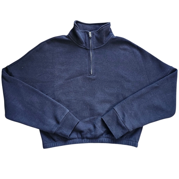 Garage Cropped Oversized Half-zip Sweater In An Xs - Picture 3 of 3